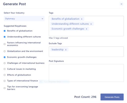 Storyboard - Generate Posts